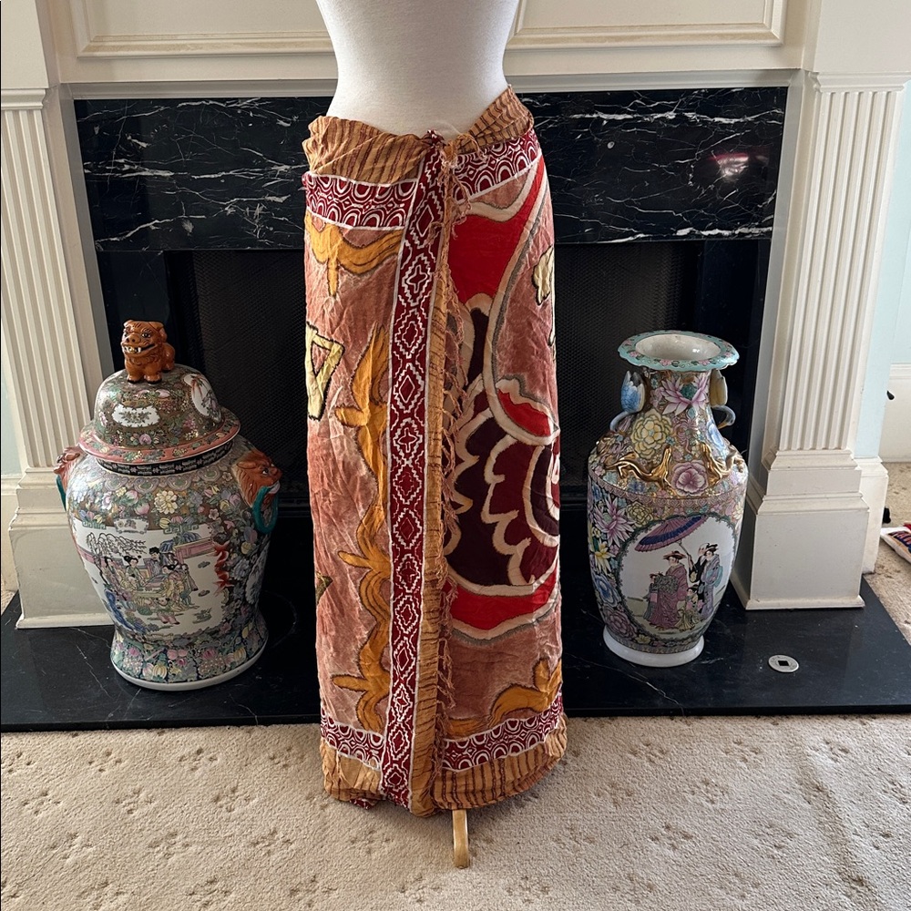 Bohemian Red, Gold & Brown “Aquarius” Pareo - Picture 3 of 5